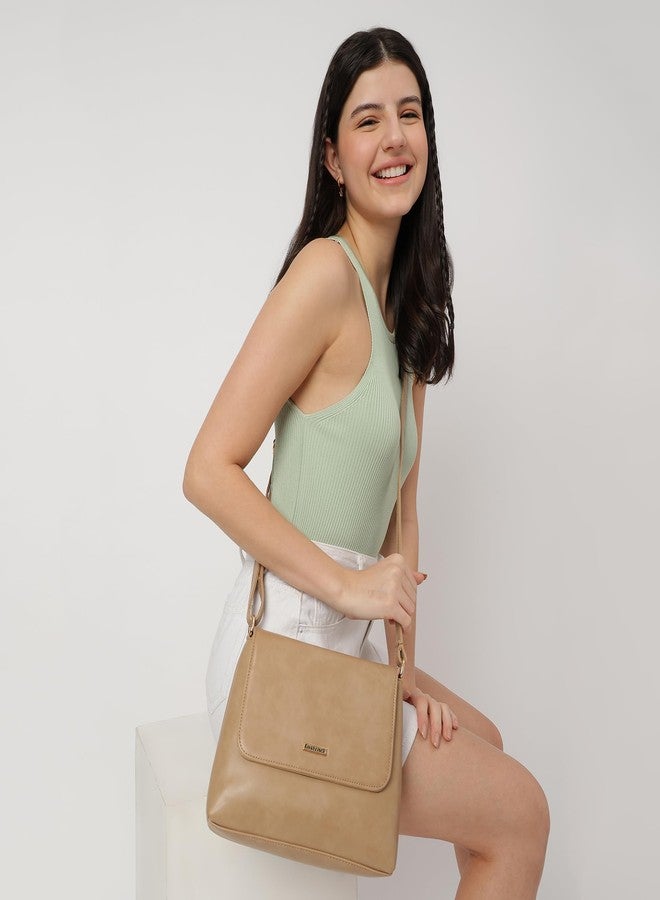 Fastrack Structured Sling Bag with Button Closure for Women | Adjustable Sling Straps | Ladies Purse Handbag | Slings for Casual Carry | Trendy Women Handbags - Image 2